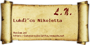 Lukács Nikoletta névjegykártya