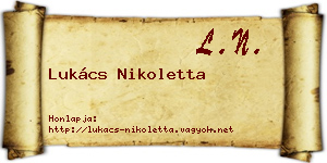 Lukács Nikoletta névjegykártya