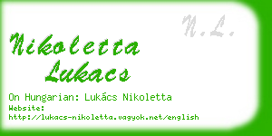 nikoletta lukacs business card