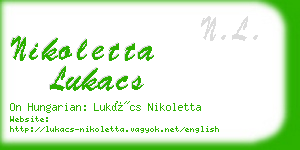 nikoletta lukacs business card